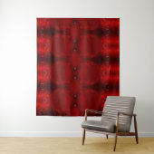 Rainy Red Dianthus Ikat 6 Wandteppich (Beispiel)