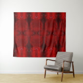 Rainy Red Dianthus Ikat 6 Wandteppich (Beispiel (Horizontal))