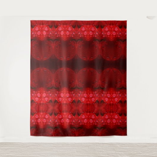 Rainy Red Dianthus Ikat Too Wandteppich (Vorderseite)