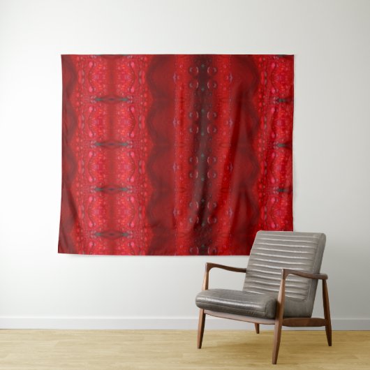 Rainy Red Dianthus Ikat Wandteppich (Beispiel (Horizontal))