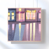 Rainy Reflections | Lofi Contemporary Watercolor Poster