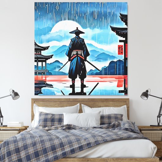Rainy Samurai: Stille Vigil Leinwanddruck (Insitu (Schlafzimmer))
