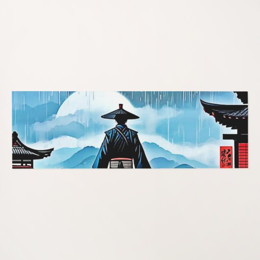 Rainy Samurai: Stille Vigil Yogamatte (Rückseite (Horizontal))