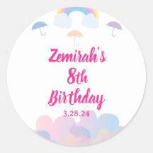 Rainy Season - Pastel Umbrella und Wolken