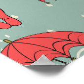 Rainy Season Umbrella Design Poster (Ecke)