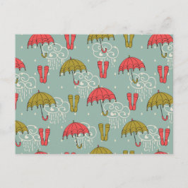 Rainy Season Umbrella Design Postkarte