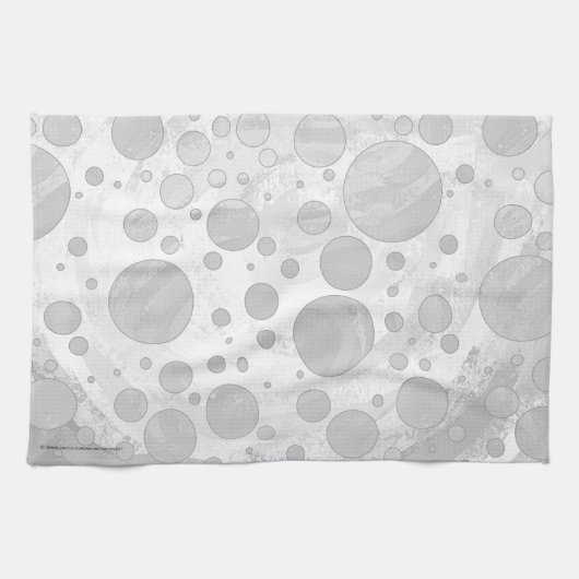 Rainy Sky Gray Polka Dots Geschirrtuch (Horizontal)