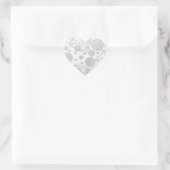 Rainy Sky Gray Polka Dots Herz-Aufkleber (Tasche)