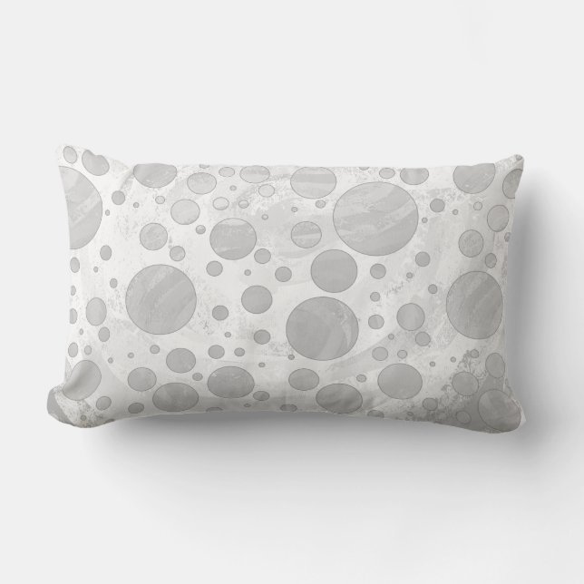 Rainy Sky Gray Polka Dots Lendenkissen (Vorderseite)