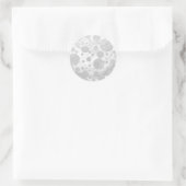 Rainy Sky Gray Polka Dots Runder Aufkleber (Tasche)