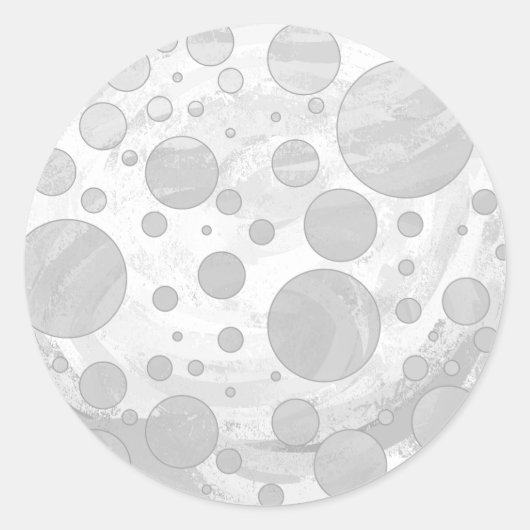 Rainy Sky Gray Polka Dots Runder Aufkleber (Vorderseite)
