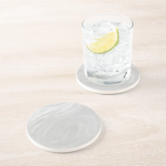 Rainy Sky Gray Swirl Sandstein Untersetzer (Seite)