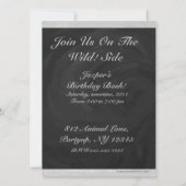 Rainy Sky Gray und Black Monogram Einladung (Rückseite)