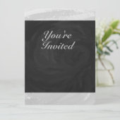 Rainy Sky Gray und Black Monogram Einladung (Stehend Vorderseite)