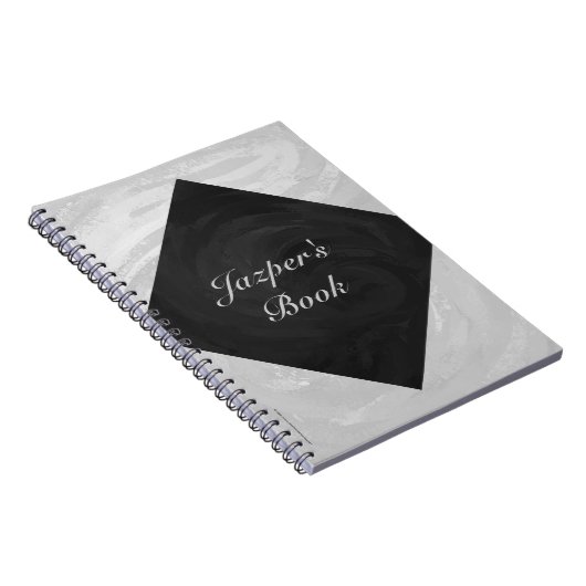 Rainy Sky Gray und Black Monogram Notizblock (Rechte Seite)