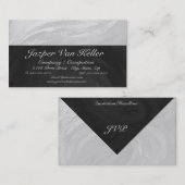 Rainy Sky Gray und Black Monogram Visitenkarte (Vorne/Hinten)