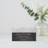 Rainy Sky Gray und Black Monogram Visitenkarte (Stehend Vorderseite)