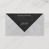 Rainy Sky Gray und Black Monogram Visitenkarte (Rückseite)