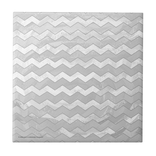 Rainy Sky Gray Zickzack Pattern Fliese (Vorderseite)