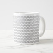 Rainy Sky Gray Zickzack Pattern Jumbo-Tasse (Vorderseite Rechts)