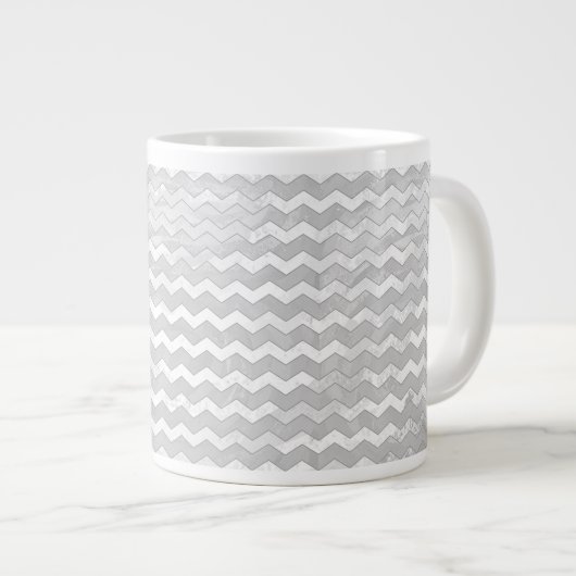 Rainy Sky Gray Zickzack Pattern Jumbo-Tasse (Vorderseite Rechts)