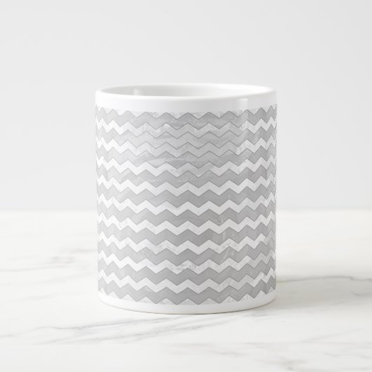 Rainy Sky Gray Zickzack Pattern Jumbo-Tasse (Vorderseite)