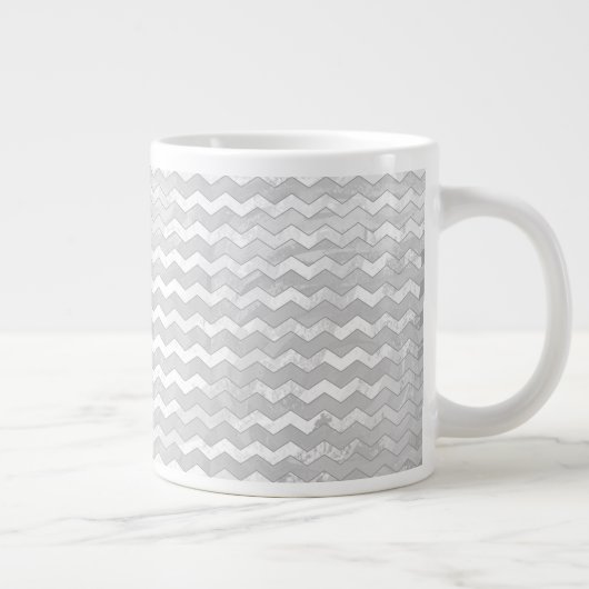 Rainy Sky Gray Zickzack Pattern Jumbo-Tasse (Rechts)