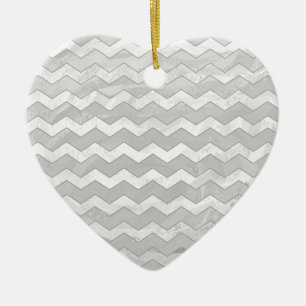 Rainy Sky Gray Zickzack Pattern Keramik Ornament