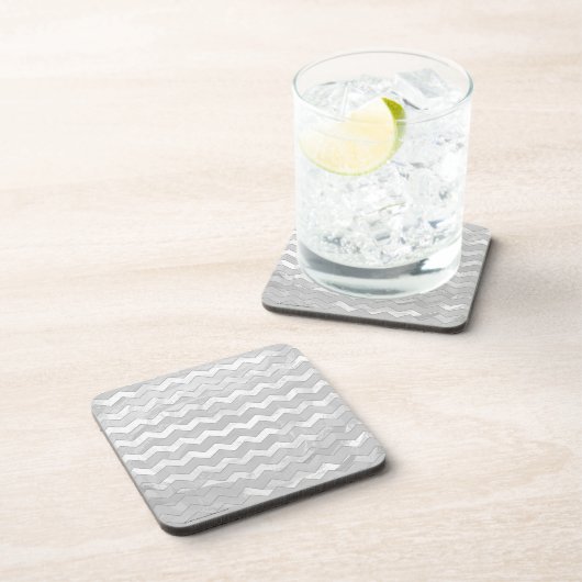 Rainy Sky Gray Zickzack Pattern Untersetzer (Rechte Seite)