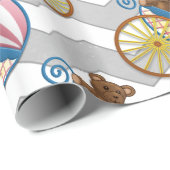 Rainy Sky Gray Zickzack und Lila Baby Geschenkpapier (Rolleneckpunkt)