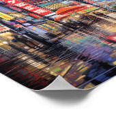 Rainy Tokyo Night Street Poster (Ecke)