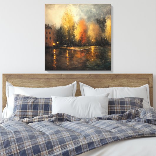 Rainy town abstrakt Ai art Leinwanddruck (Insitu (Schlafzimmer))