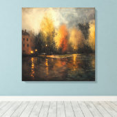 Rainy town abstrakt Ai art Leinwanddruck (Insitu (Holzboden))