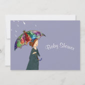 Rainy Weather Baby Shower Einladung (Rückseite)