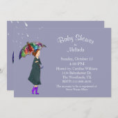 Rainy Weather Baby Shower Einladung (Vorne/Hinten)