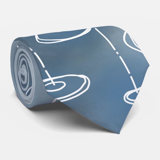 Rainy Weather Blue Art Krawatte (Gerollt)