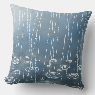 Rainy Weather Blue Kissen