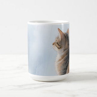 Rainy Window Watercolor Tabby Cat Kaffeetasse