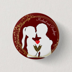 Raise a Toast to the Happy Couple Elegance Button