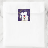 Raise a Toast to the Happy Couple Elegance Quadratischer Aufkleber (Tasche)