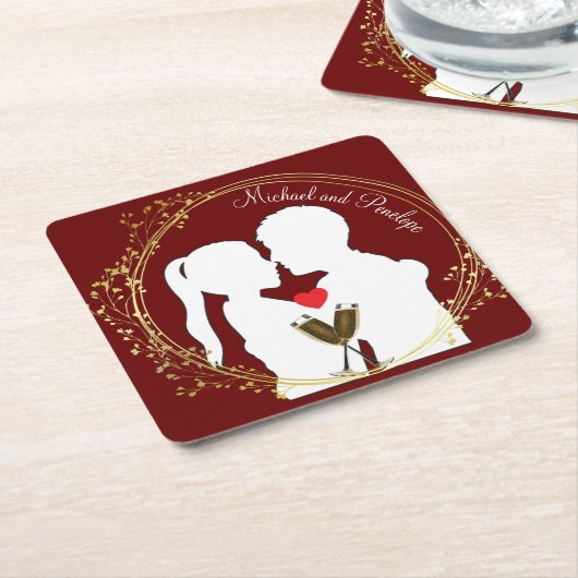 Raise a Toast to the Happy Couple Elegance Rechteckiger Pappuntersetzer (angewinkelt)