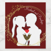 Raise a Toast to the Happy Couple Elegance Weinetikett (Einzelnes Label)