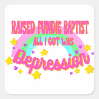 Raise Fundie Baptist Rainbow Hearts Stars Quadratischer Aufkleber