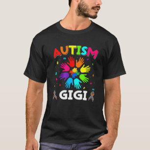 Raise Hand Autism Awareness Gigi Family Support Au T-Shirt