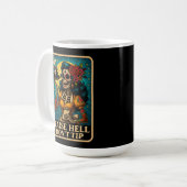 Raise Hell Skeleton Waitress Retro Kaffeetasse (Vorderseite Links)