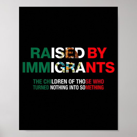 Raised By Immigrants - Mexican American Pride (on Poster (Vorne)