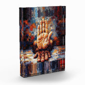 Raised Hand Gesture Expressive Impasto Fotoblock (Links)