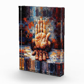 Raised Hand Gesture Expressive Impasto Fotoblock (Rechts)