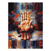 Raised Hand Gesture Expressive Impasto Fotodruck (Vorne)