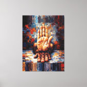 Raised Hand Gesture Expressive Impasto Leinwanddruck (Vorderseite)